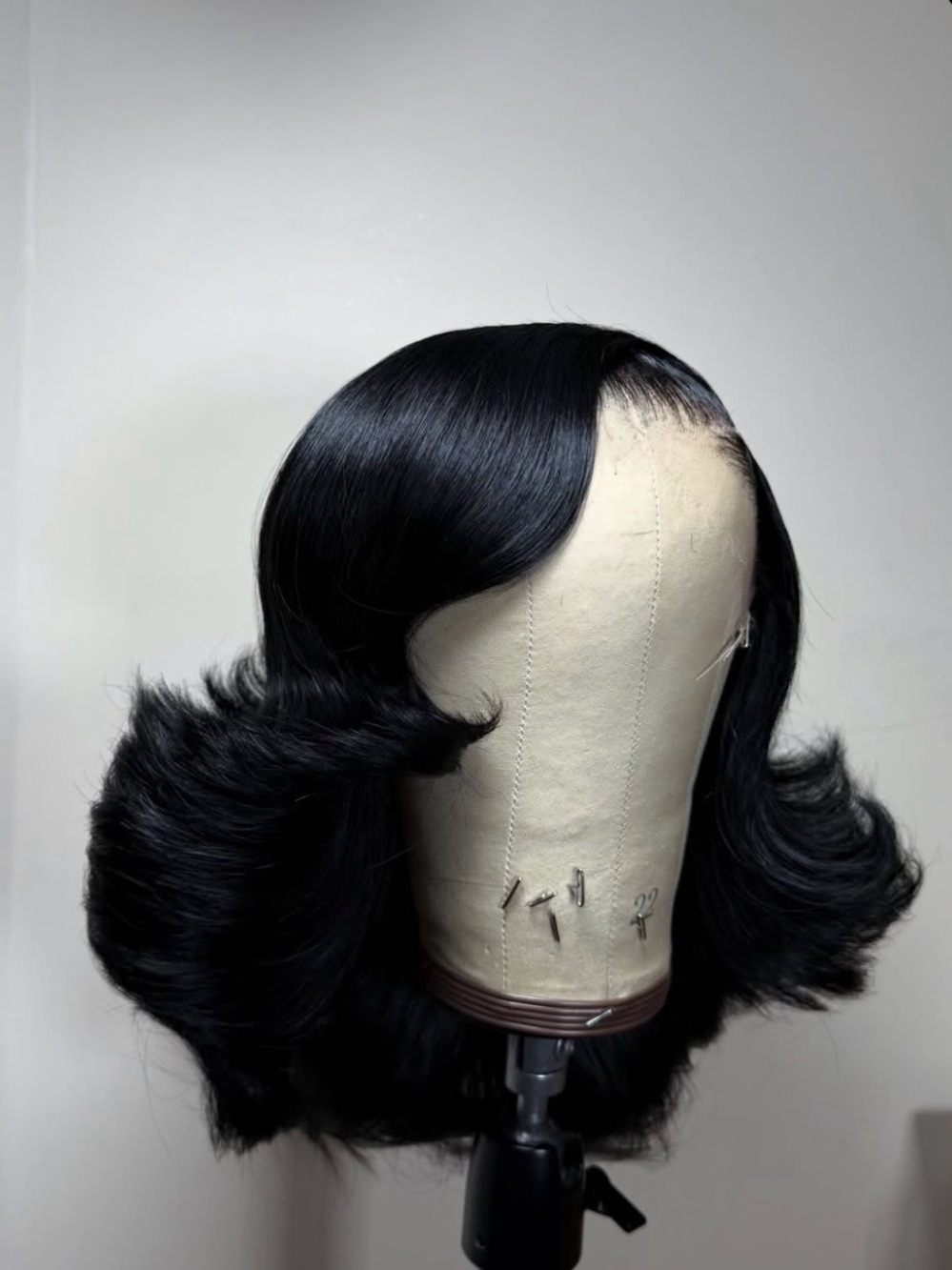 Black Short Detroit cut human hair wig